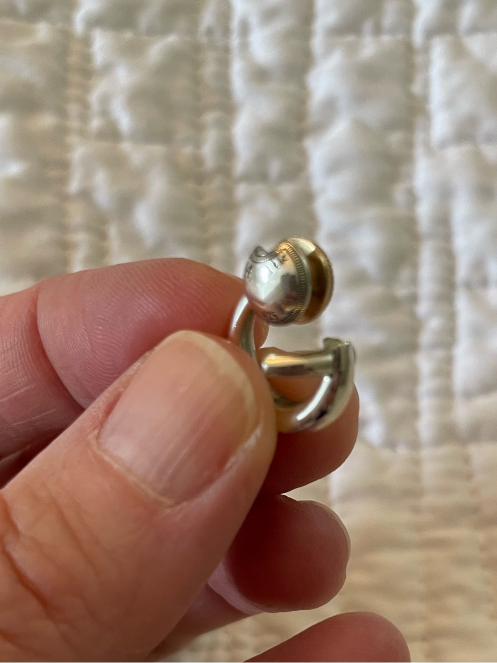 Marla Aaron Micro Musgrave Lock in 14k gold and silver and diamond - Picture 7 of 10